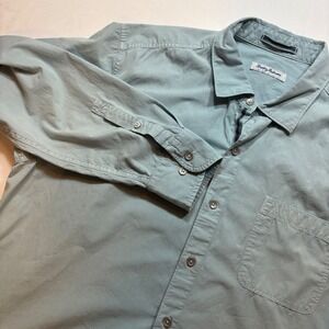 Tommy Bahama Button Down Shirt Mens XL Blue Green Long Sleeve Marlin Logo